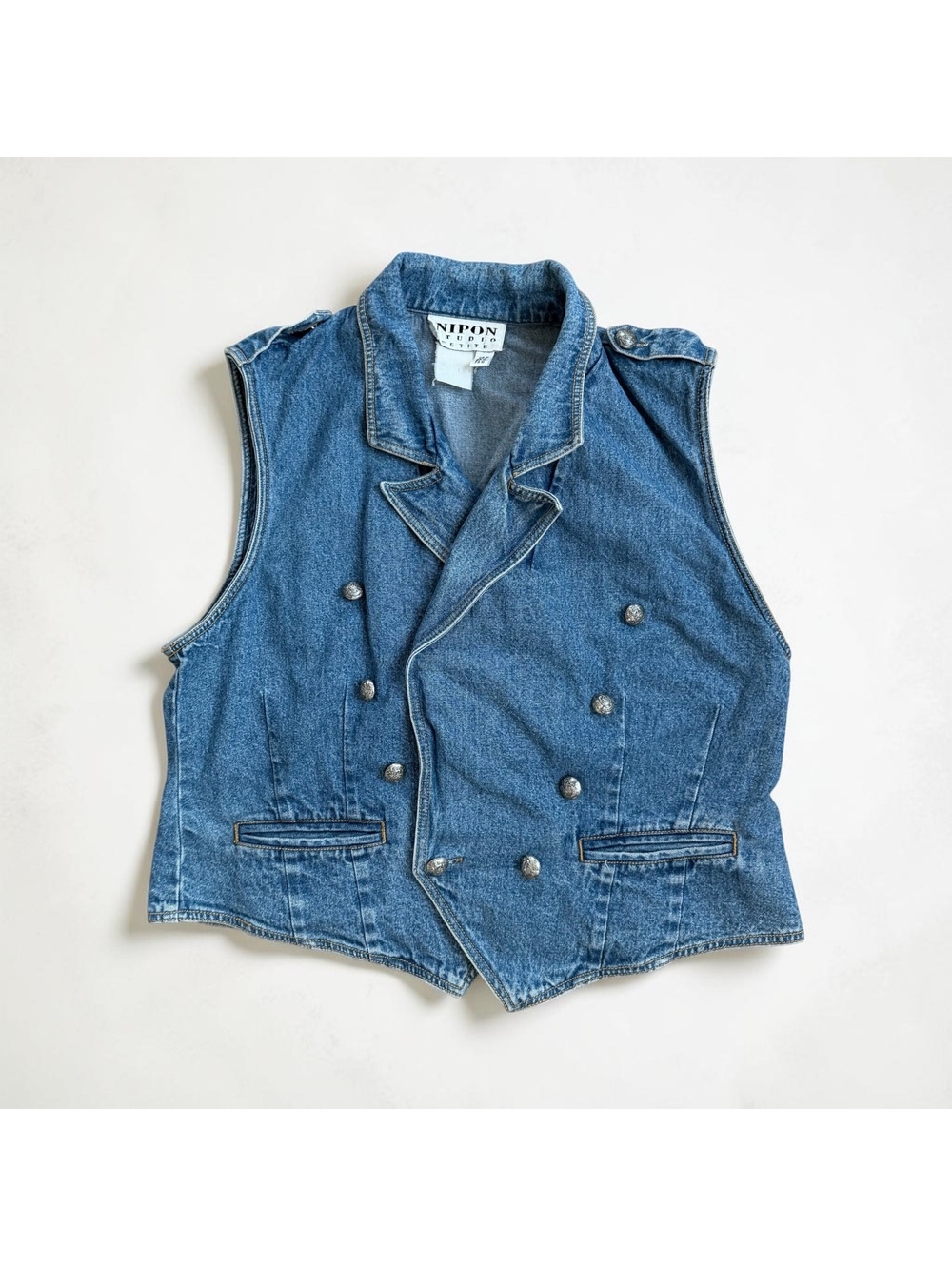 Vintage Nipon Denim Double-Breasted Vest Size M